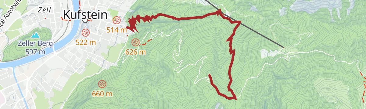 Route map: Schneerosenweg am Stadtberg Kufstein